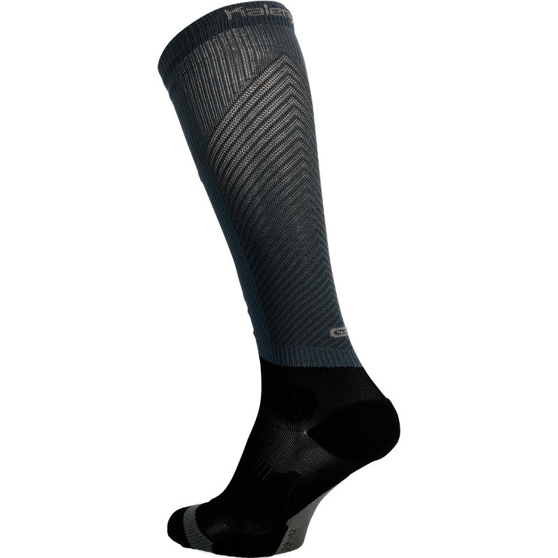 COMPRESSION RUNNING SOCKS BLACK Decathlon