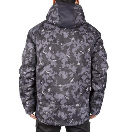 Parka chasse imperméable chaude 500 camouflage island noir ...