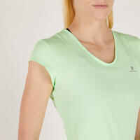 100 Women's Cardio Fitness T-Shirt - Mint Green