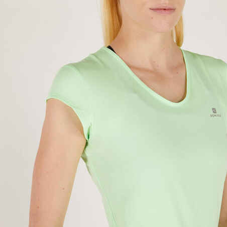 100 Women's Cardio Fitness T-Shirt - Mint Green