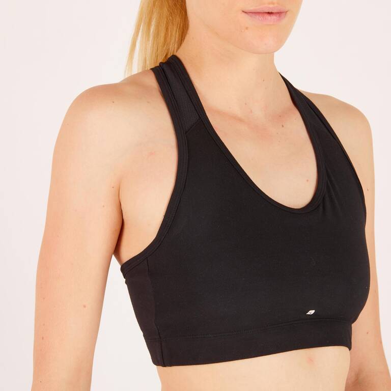 Women's Light Support Racer Back Sports Bra - Black