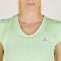 100 Women's Cardio Fitness T-Shirt - Mint Green