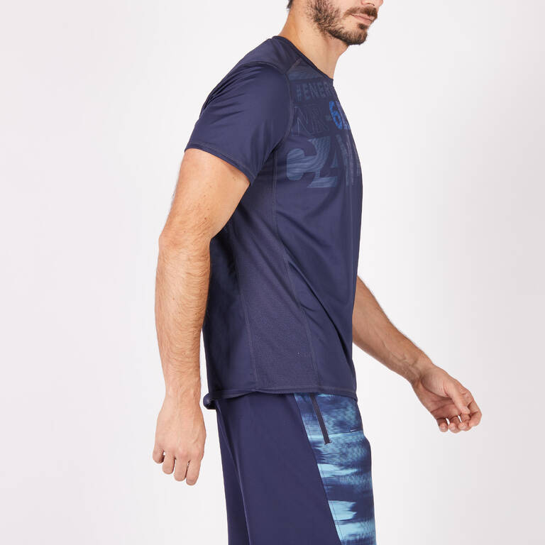 FTS120 Fitness Cardio T-Shirt - Printed Navy