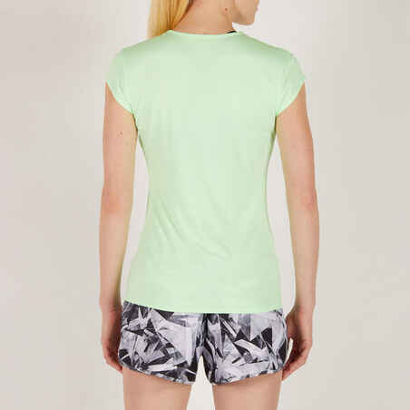 100 Women's Cardio Fitness T-Shirt - Mint Green