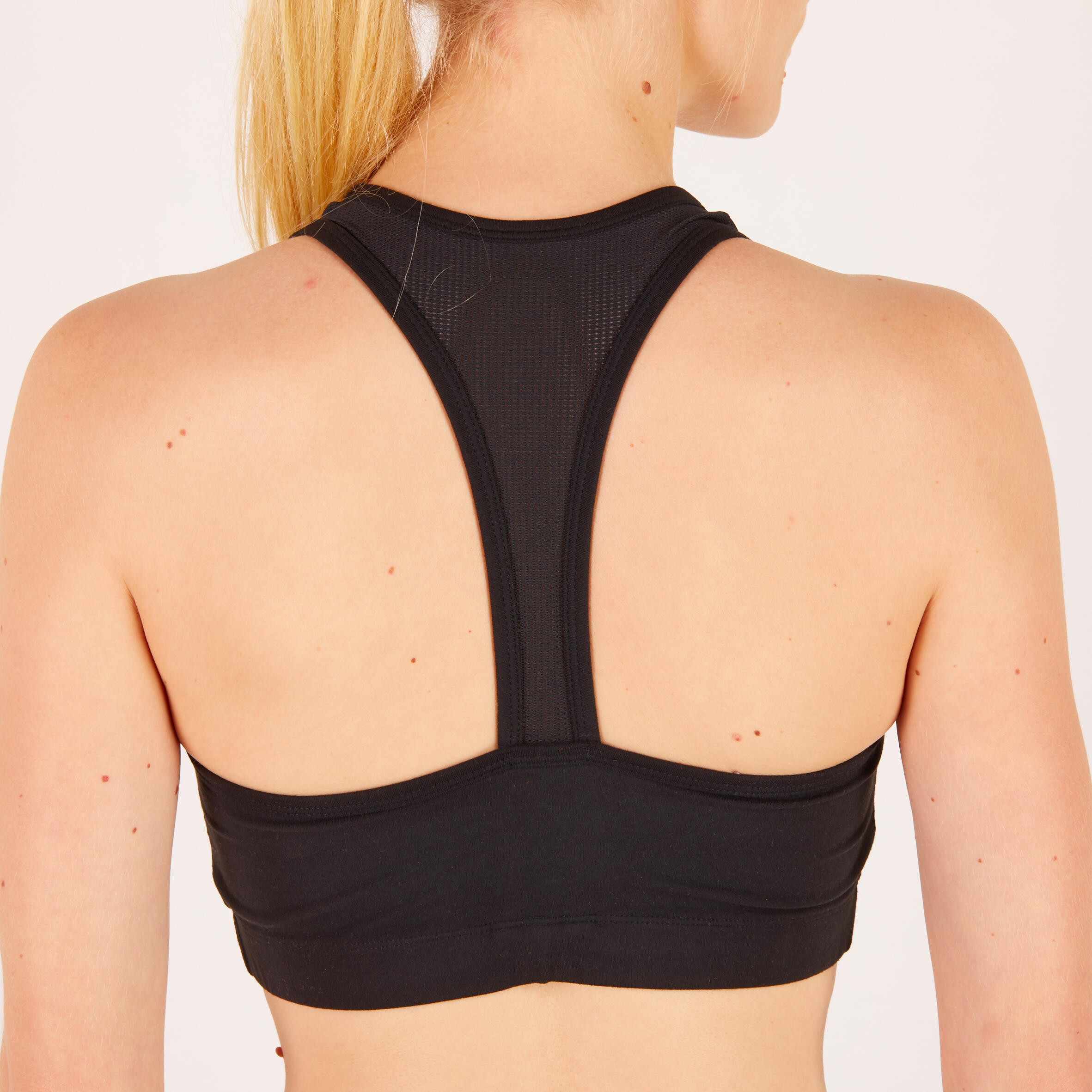 Decathlon Domyos Women's Light Support Racer Back Sports Bra - Black (M)