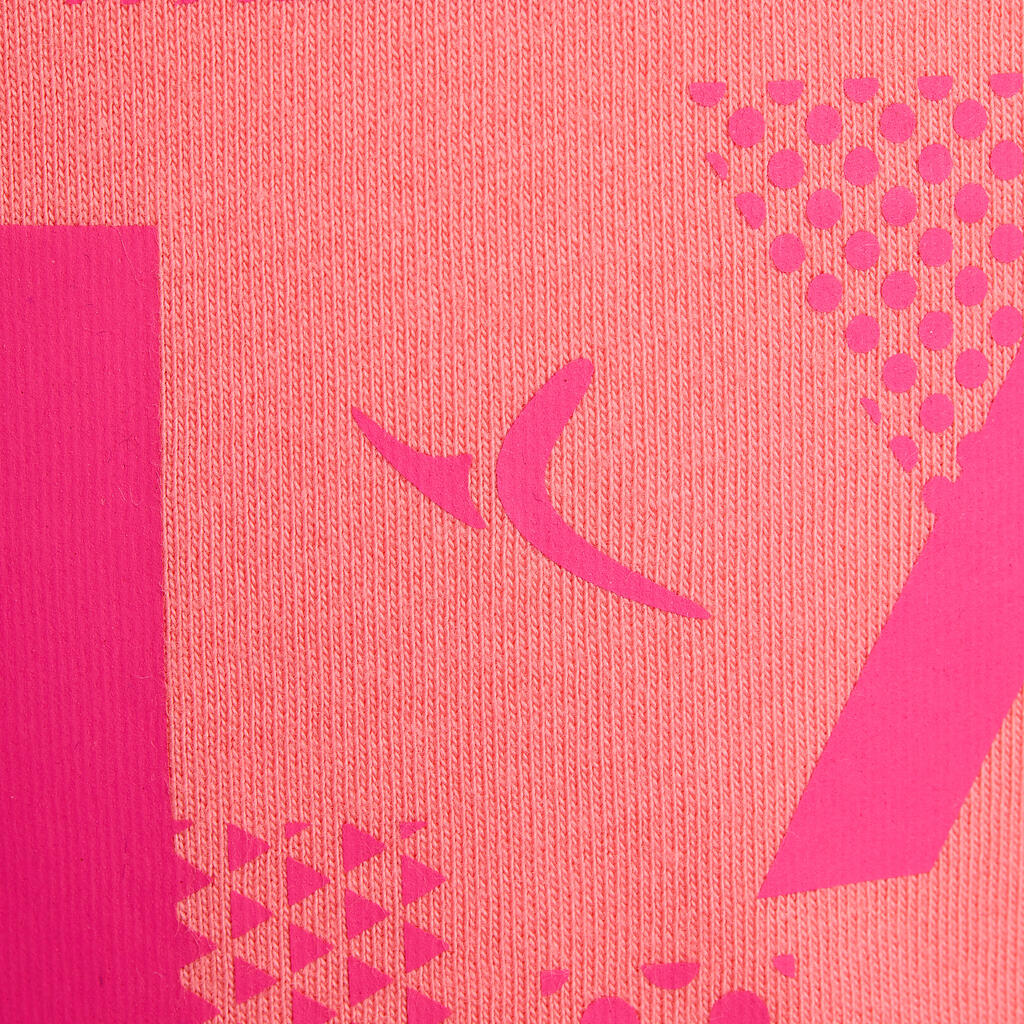 T-Shirt Kurzarm 100 Gym Baby Print rosa