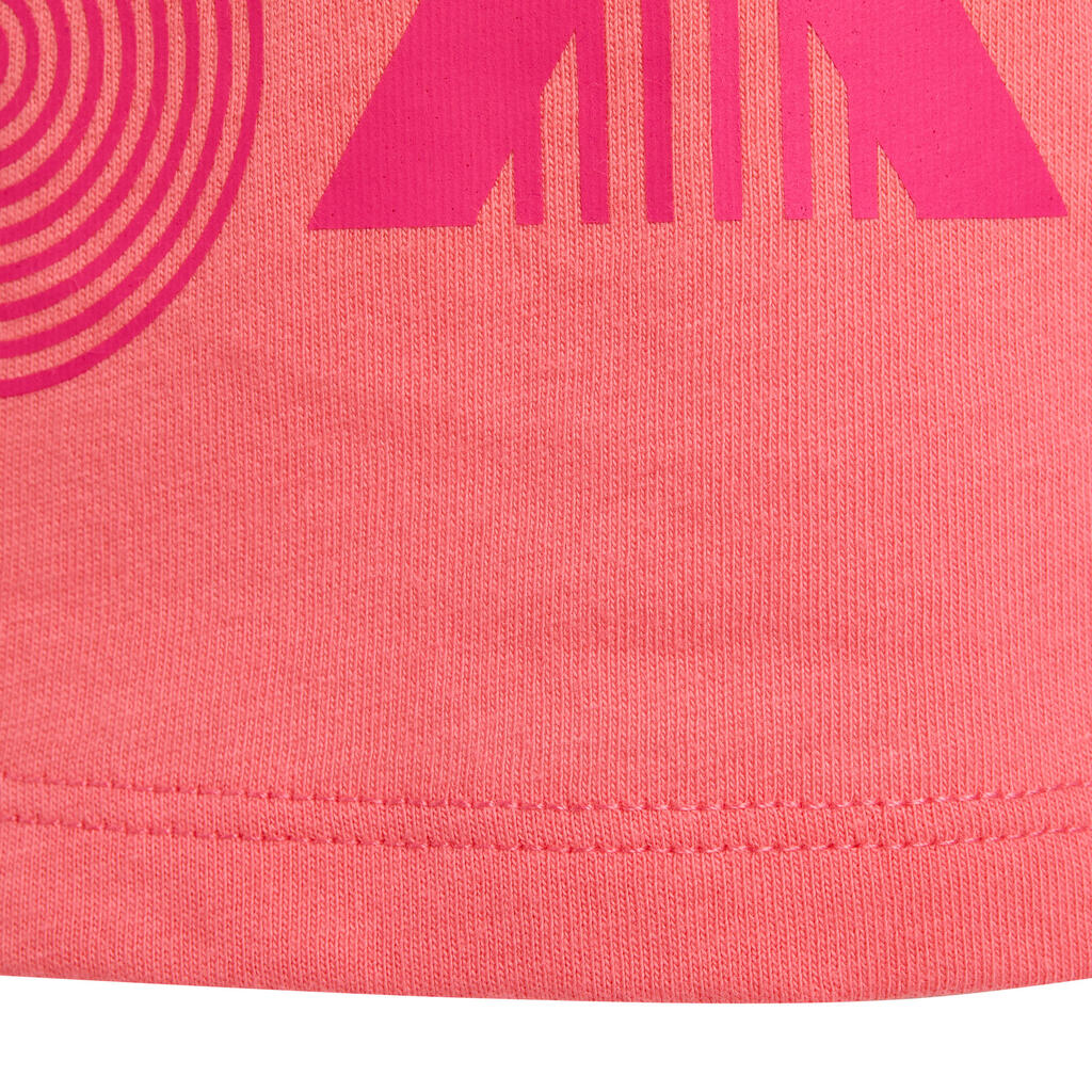T-Shirt Kurzarm 100 Gym Baby Print rosa