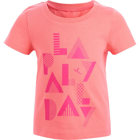 T-Shirt 500 manches courtes Gym Baby imprimé rose