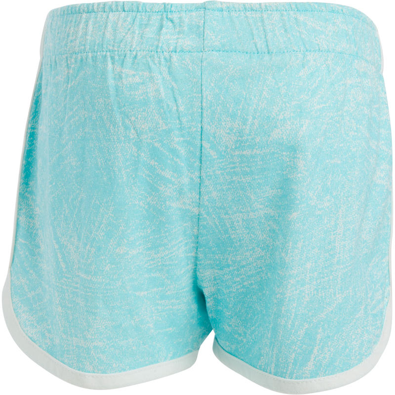 500 Girls' Baby Gym Shorts - Blue/White Print - Decathlon