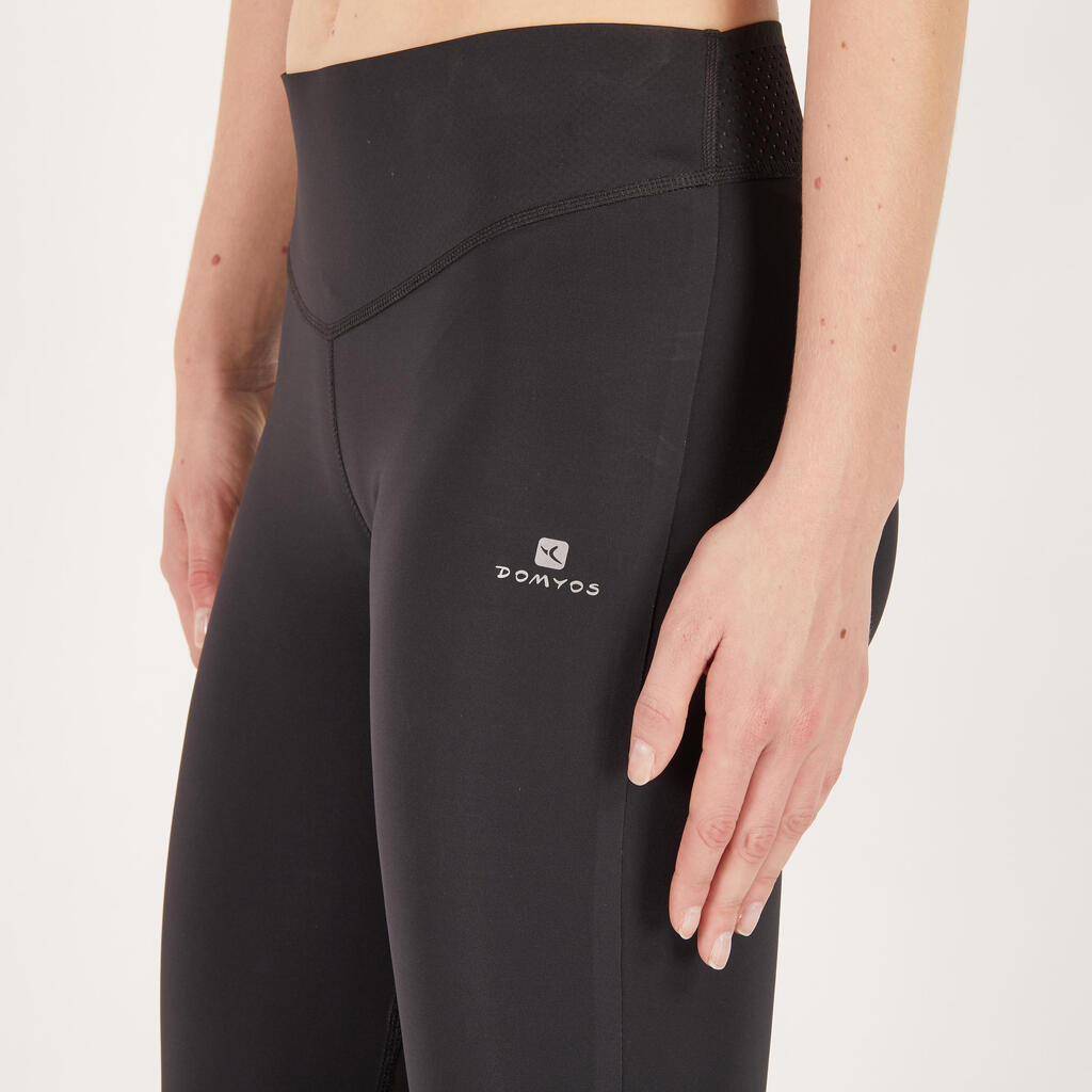 Leggings FTI 900 Fitness Cardio Damen schwarz mit lila Print