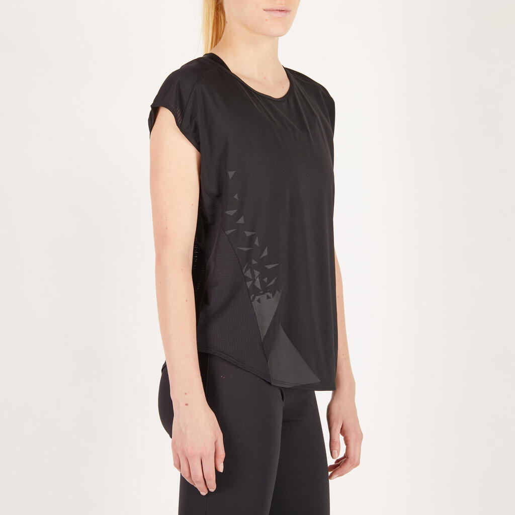 T-Shirt Loose 120 Fitness Cardio Damen koralle