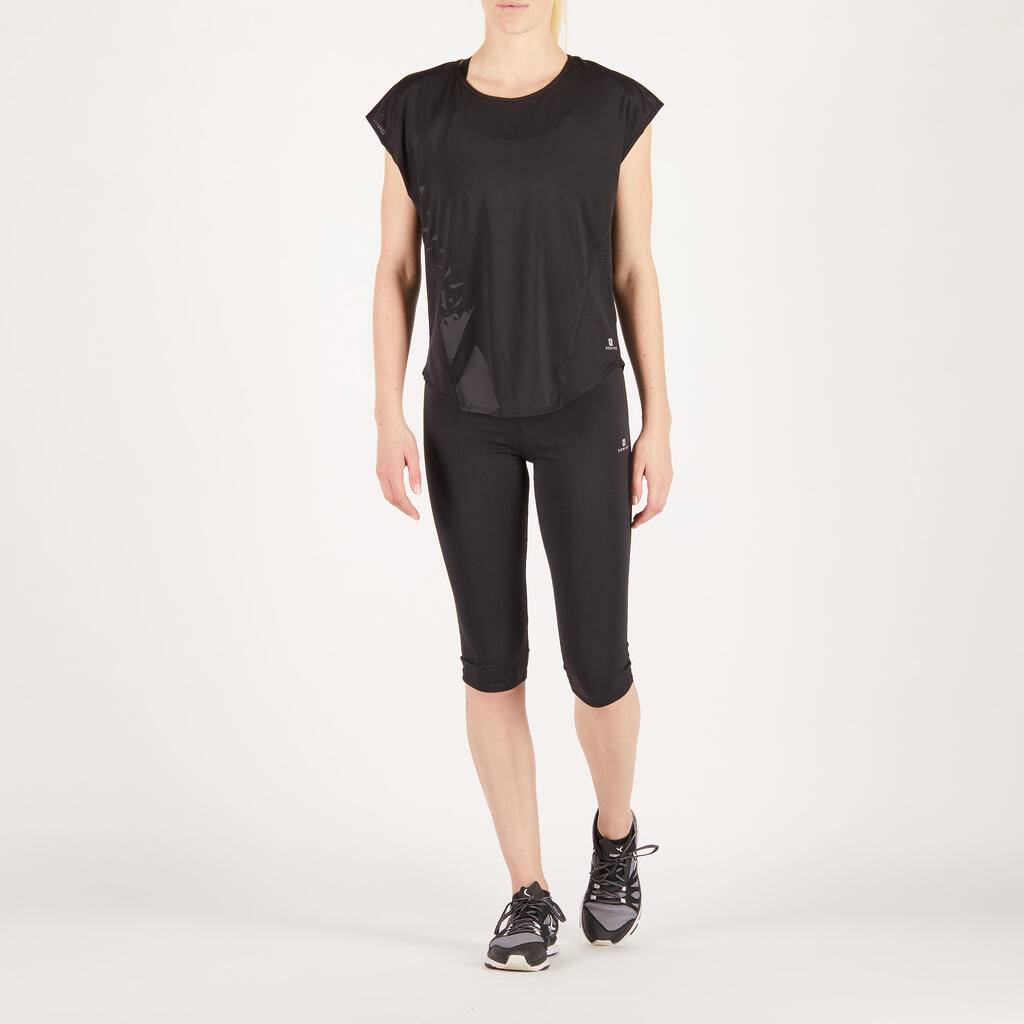 T-Shirt Loose 120 Fitness Cardio Damen koralle