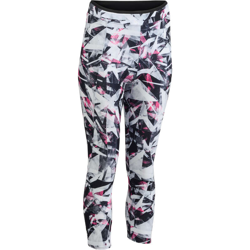 DOMYOS 100 Women's Cardio Fitness 7/8 Leggings - White/Pink...