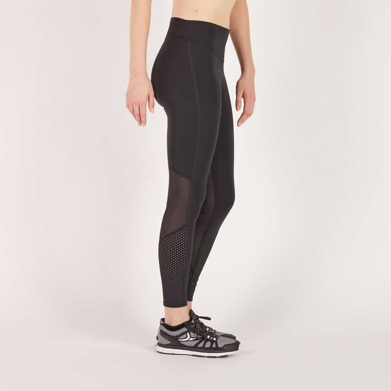 FITNESS CARDIO EXPERT WOMAN CLOTHING - Women's Cardio Fitness Leggings - Black DOMYOS