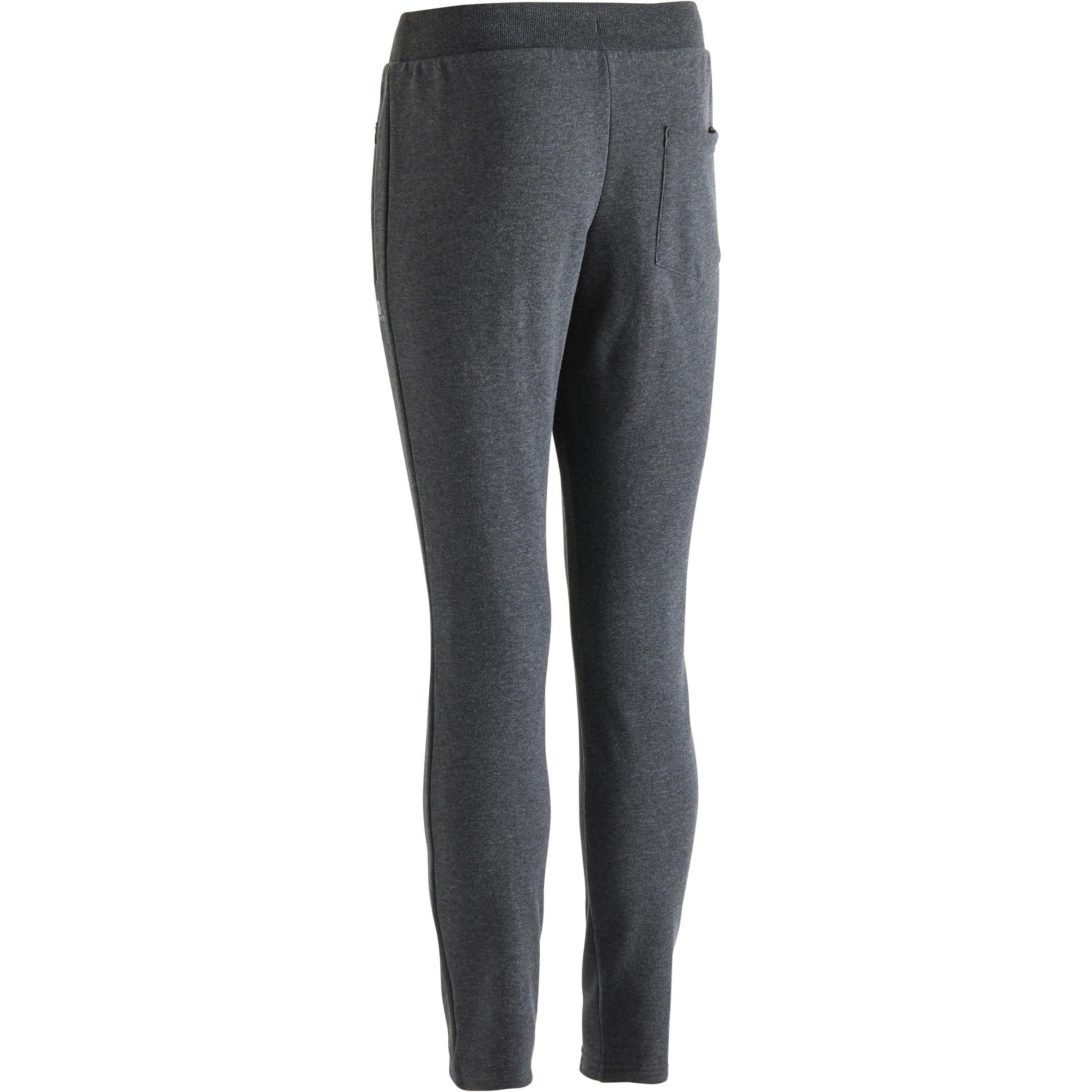 540 Slim Fit Gym Pilates Bottoms Dark Grey Decathlon