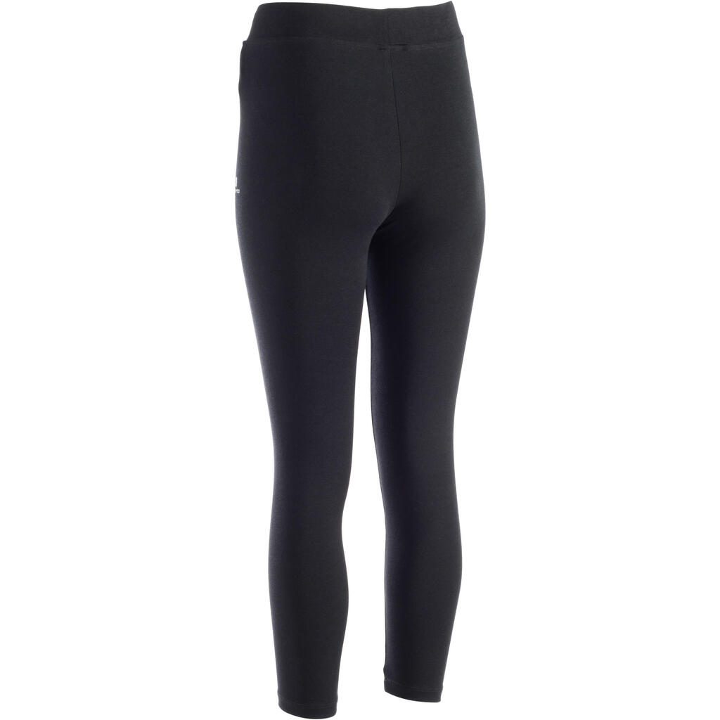 מכנסי טייץ צרים 500 Fit+ לכושר ולפילאטיס - אפור מלאנז'