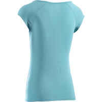 500 Women's Slim-Fit Short-Sleeved Gym & Pilates T-Shirt - Glacier Blue