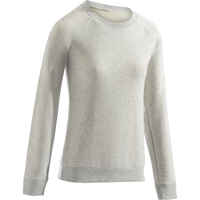 500 Women's Gentle Gym Sweatshirt - Mottled Light Grey