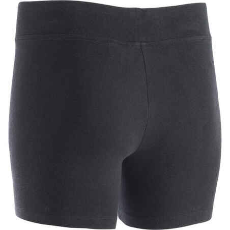 Celana Pendek Senam Slim-Fit Wanita Fit+ 500 - Hitam