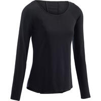 T-Shirt 900 manches longues Gym & Pilates Femme noir