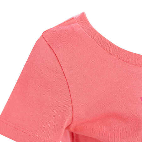 100 Baby Short-Sleeved Gym T-Shirt - Pink Print