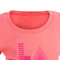 100 Baby Short-Sleeved Gym T-Shirt - Pink Print