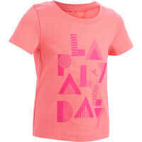 100 Baby Short-Sleeved Gym T-Shirt - Pink Print