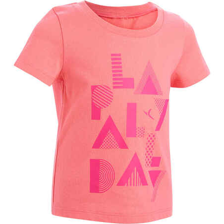 T-Shirt 500 manches courtes Gym Baby imprimé rose