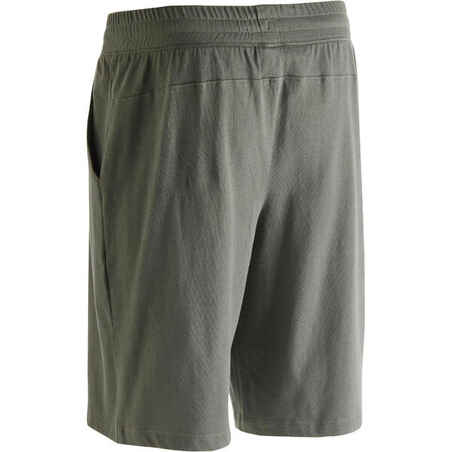 500 Regular-Fit Knee-Length Pilates & Gentle Gym Shorts - Khaki