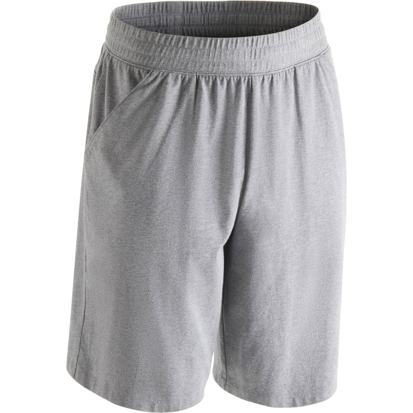 500 Knee-Length Regular Gym & Pilates Shorts - Heathered Grey