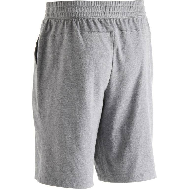 Fitness Long Stretch Cotton Shorts - Mottled Grey