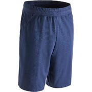 Long Stretch Cotton Fitness Shorts - Navy Blue