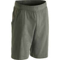 500 Regular-Fit Knee-Length Pilates & Gentle Gym Shorts - Khaki