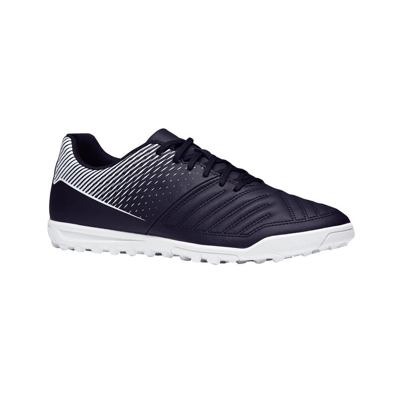 Chaussure de football adulte terrain dur Agility 100 TURF TF noire blanche