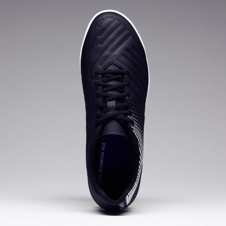 Chaussures de soccer pour terrain dur - Agility 100 TF noire et blanche