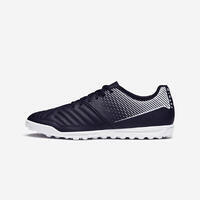 Chaussure de football adulte terrain dur Agility 100 TURF TF noire blanche