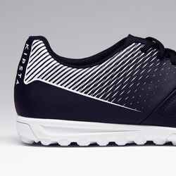 Παπούτσια ποδοσφαίρου ενηλίκων Agility 100 για σκληρό χλοοτάπητα TF-Μαύρο/Λευκό