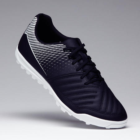 Chaussure de football adulte terrain dur Agility 100 TURF TF noire blanche