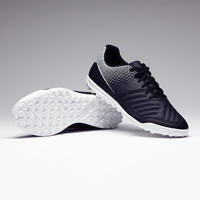 Chaussures de soccer pour terrain dur - Agility 100 TF noire et blanche
