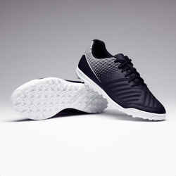 Παπούτσια ποδοσφαίρου ενηλίκων Agility 100 για σκληρό χλοοτάπητα TF-Μαύρο/Λευκό