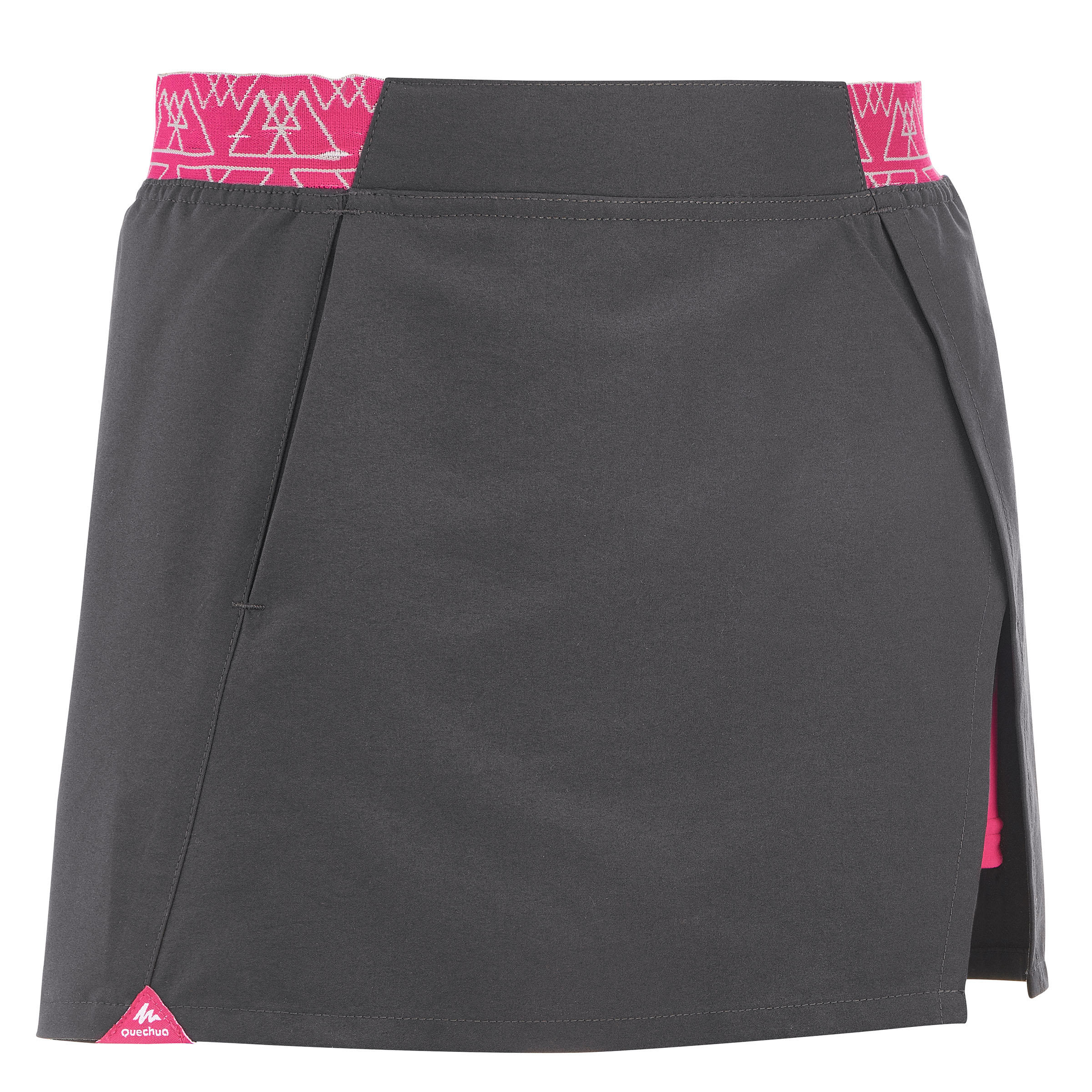 QUECHUA Hike 100 Children’s Hiking Shorts Skirt - Grey and Pink