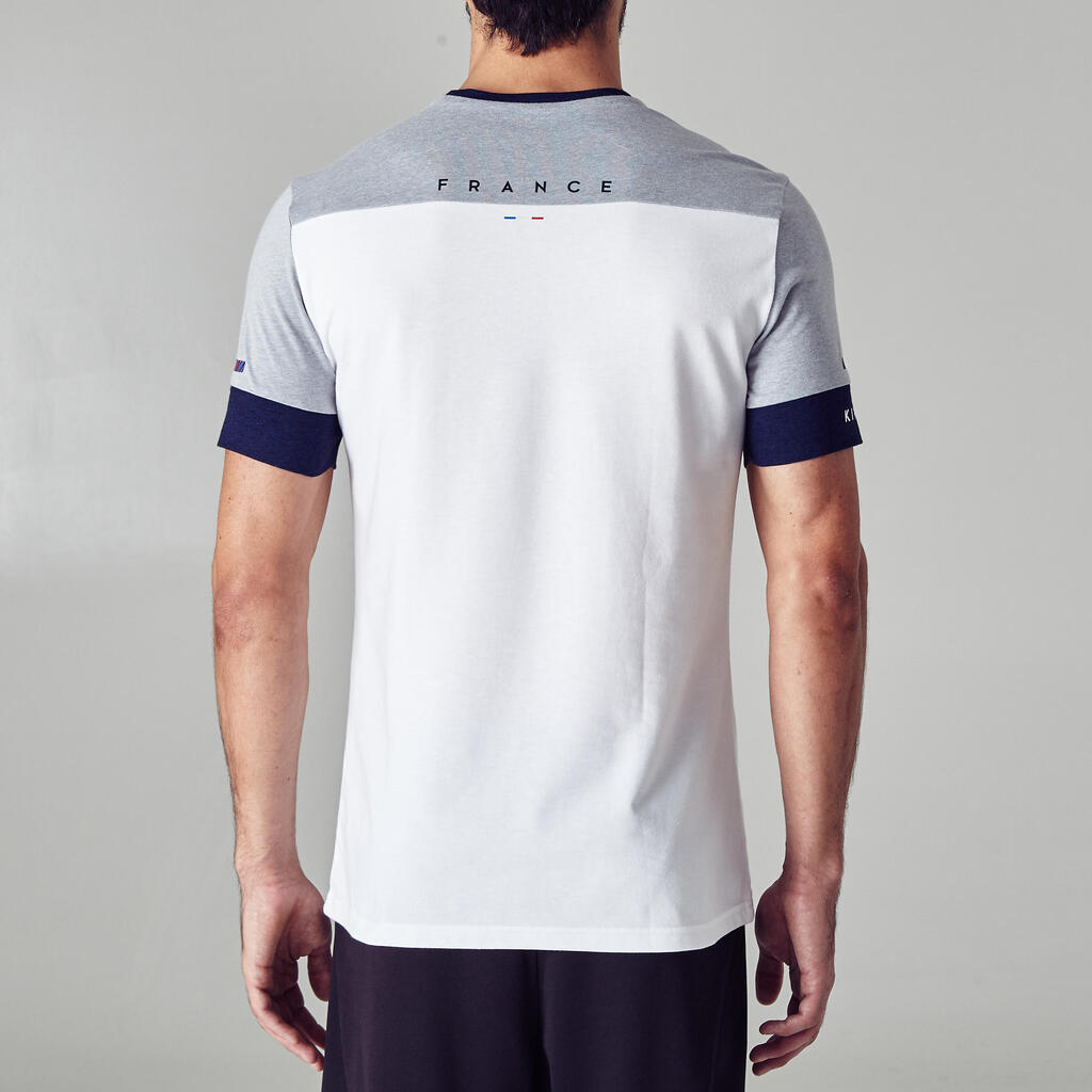 FF100 Adult Football T-Shirt France - White/Mottled Grey