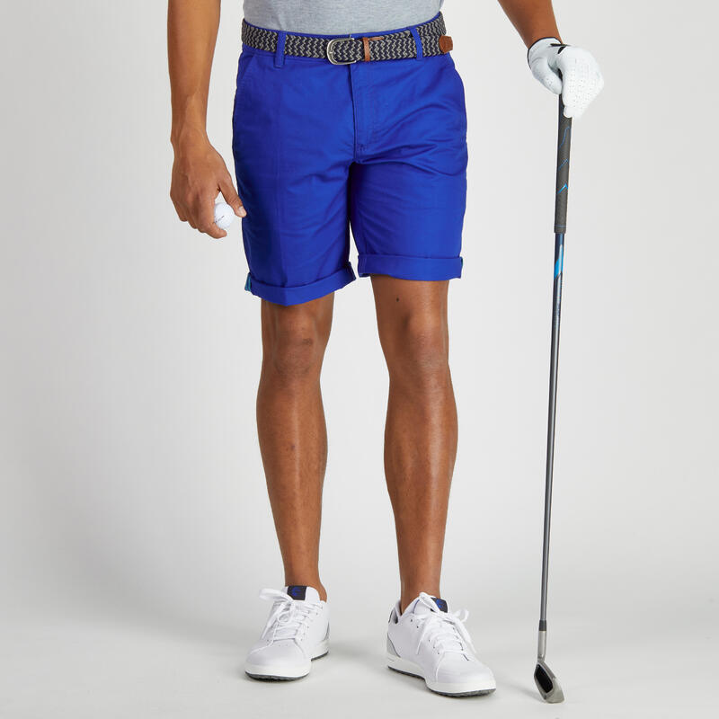 Bermuda de golf homme 500 temps chaud bleu foncé