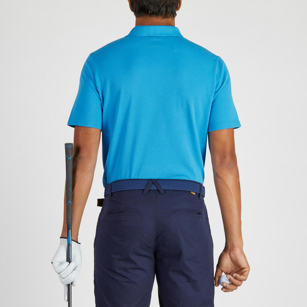 Pánske golfové polo 500 s krátkym rukávom do teplého počasia modré