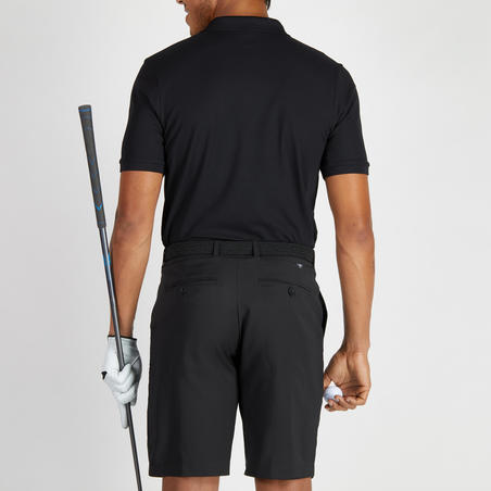 Polo de golf para hombre - manga corta 900 - clima caluroso - negro
