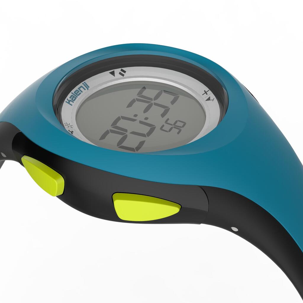 Montre chronomètre de course à pied W200 S bleu et orange