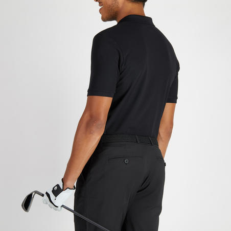 Polo de golf para hombre - manga corta 900 - clima caluroso - negro