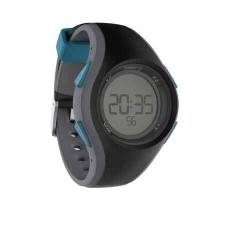 Montre chronomètre de course à pied W200 M noire et bleue