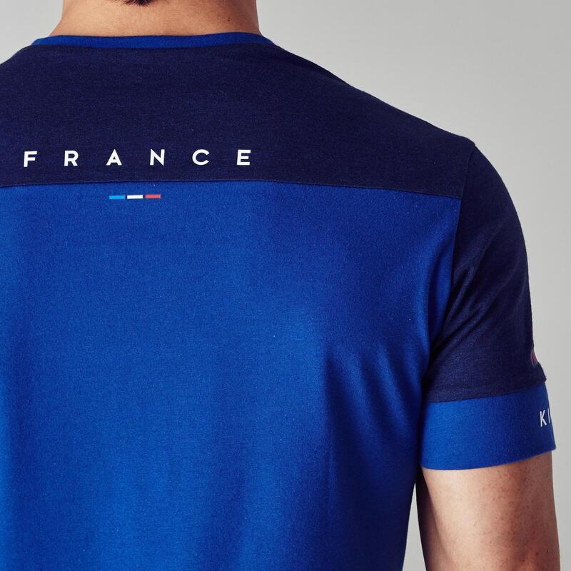T-shirt de football adulte FF100 France bleu