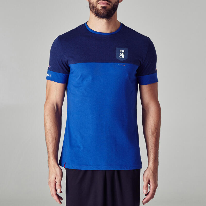 T-shirt de football adulte FF100 France bleu